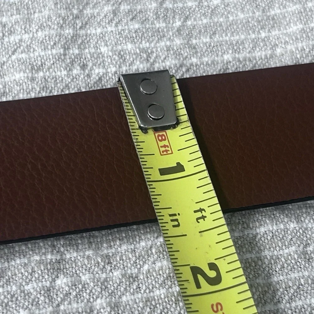 Genuine Italian Leather Belt Made in Italy Brown Slim Casual Dress Classic Sz 42